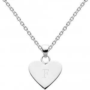 Dew Sterling Silver Dinky Heart Alphabet Pendant 9091HPF Dew Jewellery