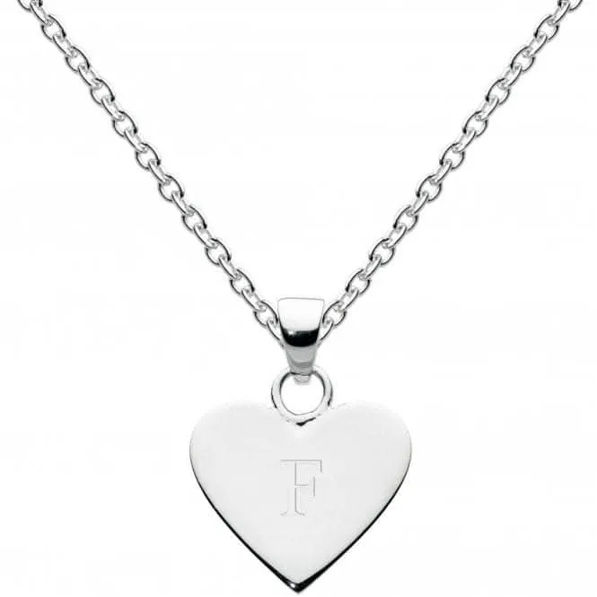 Dew Sterling Silver Dinky Heart Alphabet Pendant 9091HPF Dew Jewellery