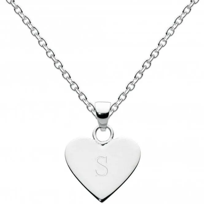 Dew Sterling Silver Dinky Heart Alphabet Pendant 9091HPS Dew Jewellery