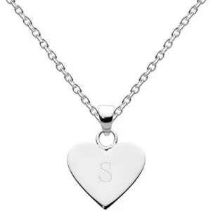 Dew Sterling Silver Dinky Heart Alphabet Pendant 9091HPS Dew Jewellery