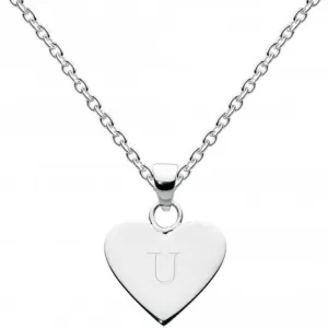 Dew Sterling Silver Dinky Heart Alphabet Pendant 9091HPU Dew Jewellery