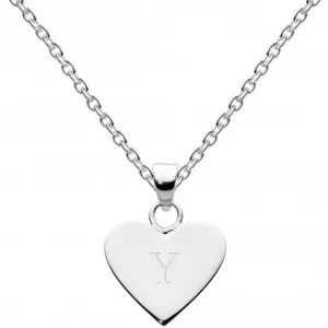 Dew Sterling Silver Dinky Heart Alphabet Pendant 9091HPY Dew Jewellery
