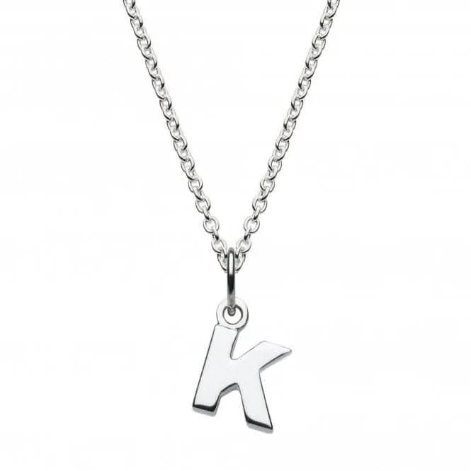 Dew Sterling Silver Dinky K Initial Pendant 9092HPK Dew Jewellery