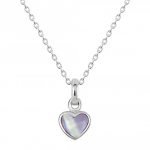 Dew Sterling Silver Dinky Lilac Mother of Pearl Heart Pendant 90632LMP Dew Jewellery