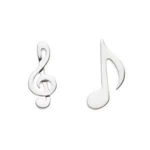 Dew Sterling Silver Dinky Musical Notes Stud Earrings 4459HP Dew Jewellery