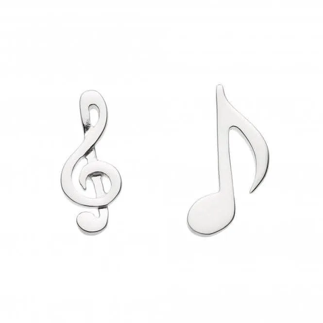 Dew Sterling Silver Dinky Musical Notes Stud Earrings 4459HP Dew Jewellery