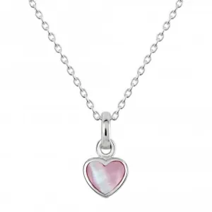 Dew Sterling Silver Dinky Pink Mother of Pearl Heart Pendant 90632PMP Dew Jewellery