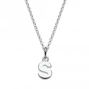Dew Sterling Silver Dinky S Initial Pendant 9092HPS Dew Jewellery