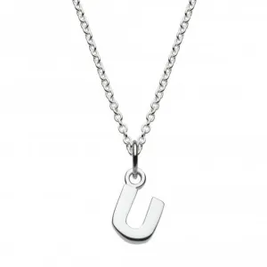Dew Sterling Silver Dinky U Initial Pendant 9092HPU Dew Jewellery