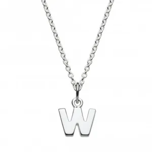 Dew Sterling Silver Dinky W Initial Pendant 9092HPW Dew Jewellery