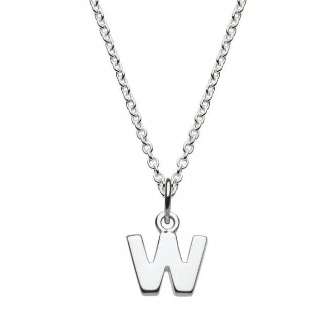 Dew Sterling Silver Dinky W Initial Pendant 9092HPW Dew Jewellery
