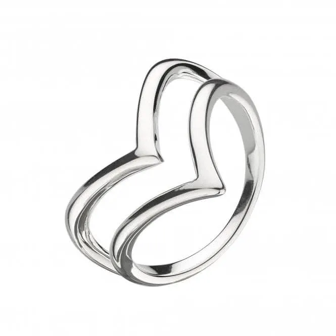 Dew Sterling Silver Double Wishbone Ring 1733HP021 Dew Jewellery