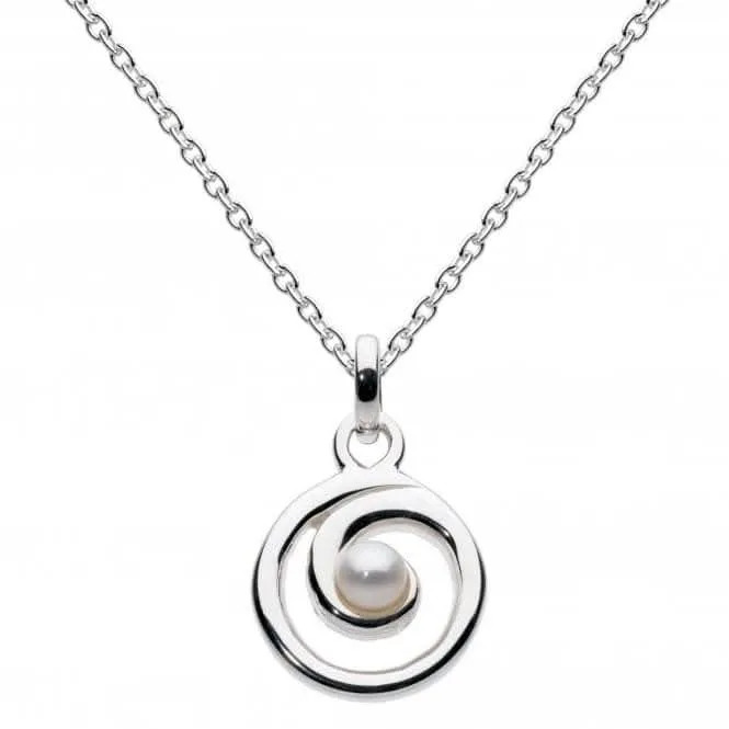 Dew Sterling Silver Freshwater Pearl Spiral Pendant 98007FP001 Dew Jewellery