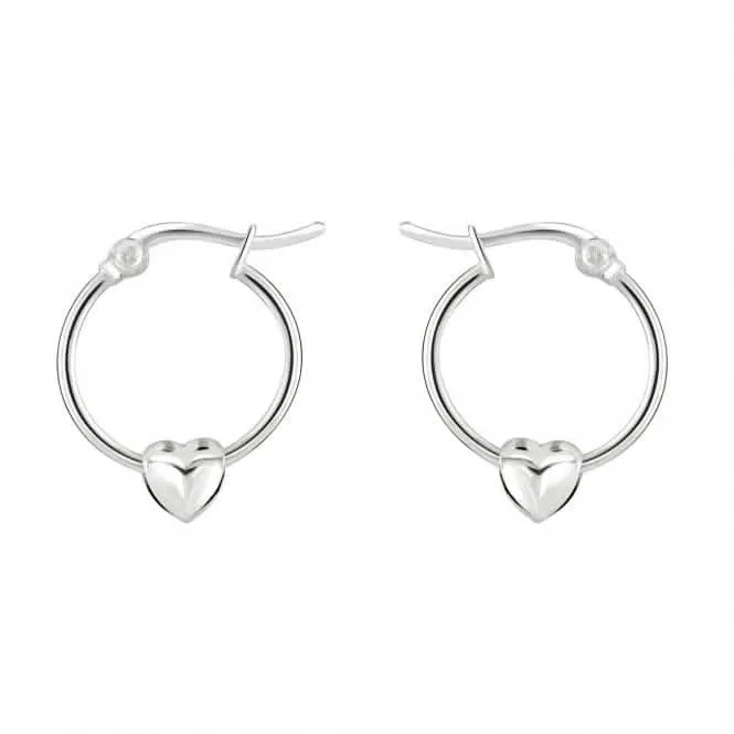 Dew Sterling Silver Heart Puff Sleeper Earrings 41002HP028 Dew Jewellery