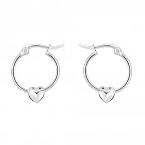Dew Sterling Silver Heart Puff Sleeper Earrings 41002HP028 Dew Jewellery