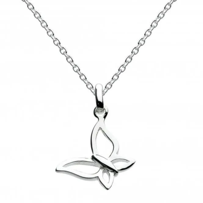 Dew Sterling Silver Open Wing Small Butterfly Pendant 98078HP004 Dew Jewellery