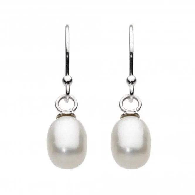 Dew Sterling Silver Oval Freshwater Pearl Drops 58298FP010 Dew Jewellery