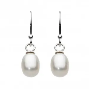 Dew Sterling Silver Oval Freshwater Pearl Drops 58298FP010 Dew Jewellery