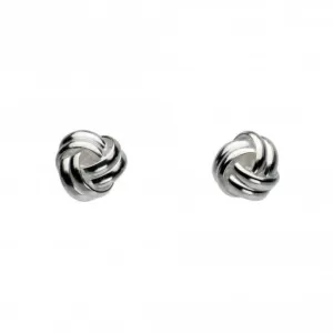 Dew Sterling Silver Rounded Knot Stud Earrings 48236HP014 Dew Jewellery