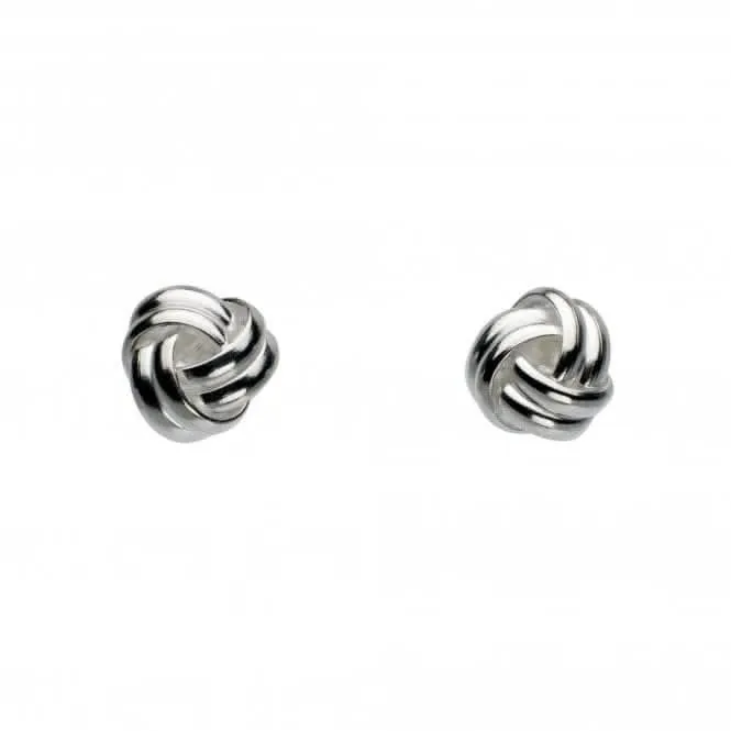 Dew Sterling Silver Rounded Knot Stud Earrings 48236HP014 Dew Jewellery