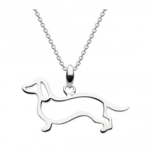 Dew Sterling Silver Sausage Dog Pendant 9662HP021 Dew Jewellery
