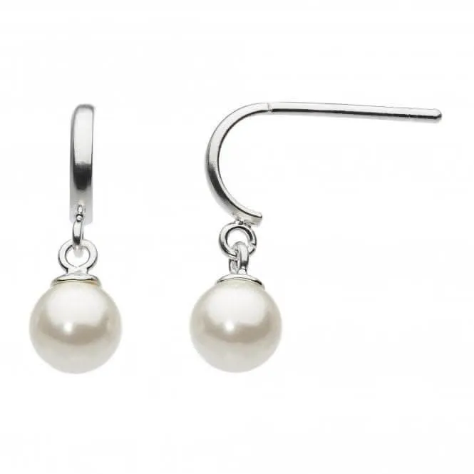 Dew Sterling Silver Synthetic Pearl Drop Earrings 38006SFP024 Dew Jewellery