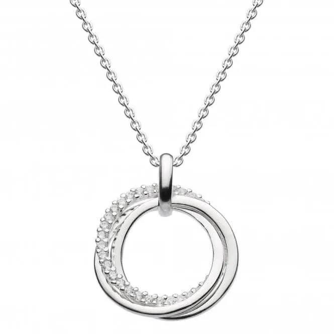 Dew Sterling Silver Triple Rings with Cubic Zirconia Pendant 9820CZ022 Dew Jewellery