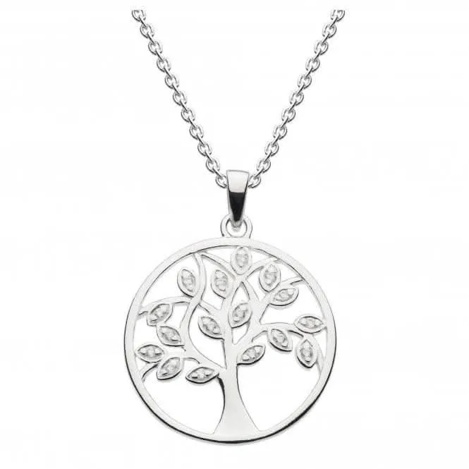 Dew Sterling Silver White Cubic Zirconia Tree of Life Pendant 9813CZ024 Dew Jewellery