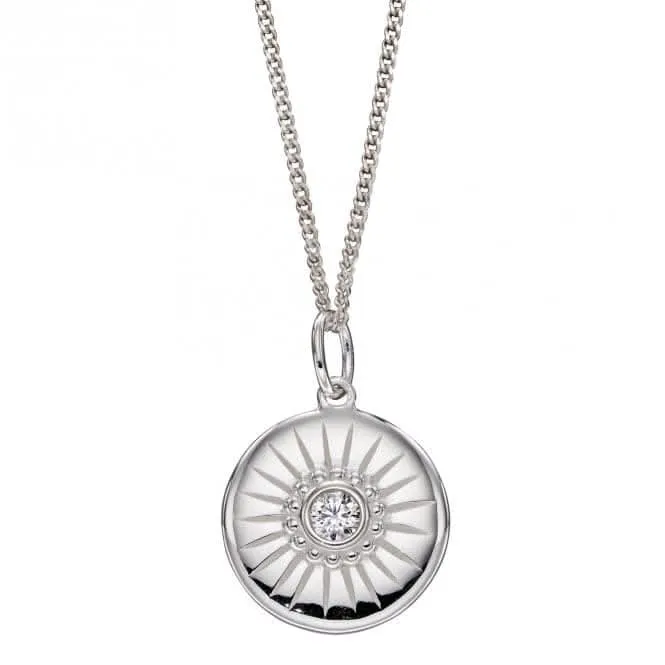 Diamond Cut Disc Pendant with Zirconia P4972C Beginnings Jewellery