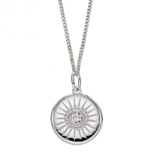 Diamond Cut Disc Pendant with Zirconia P4972C Beginnings Jewellery