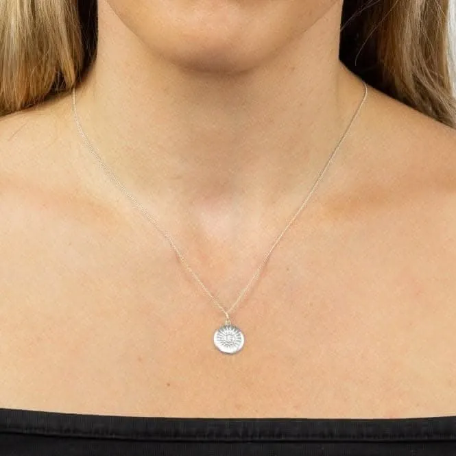 Diamond Cut Disc Pendant with Zirconia P4972C Beginnings Jewellery