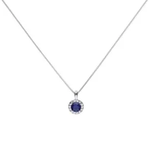 Diamonfire Silver White Zirconia Blue Pendant P4626 Diamonfire Jewellery