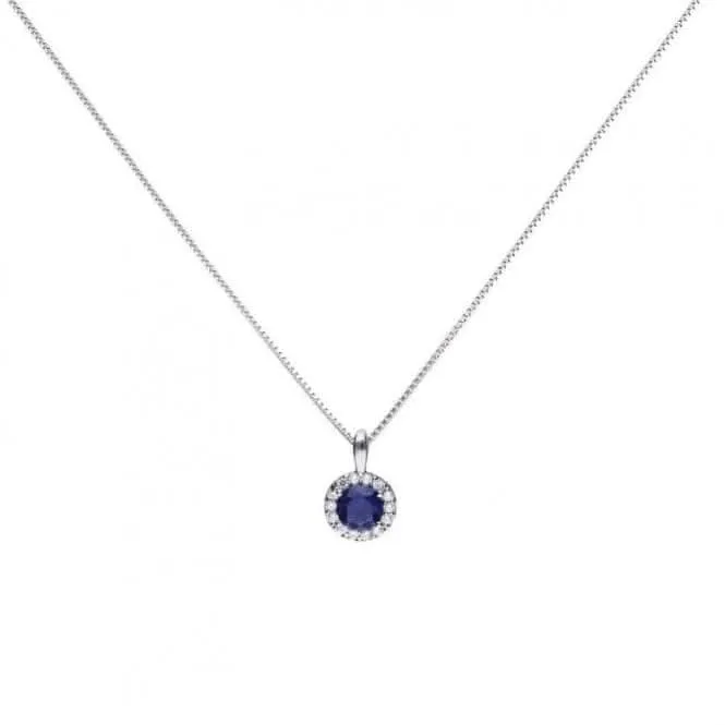 Diamonfire Silver White Zirconia Blue Pendant P4626 Diamonfire Jewellery