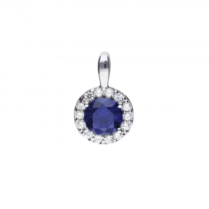 Diamonfire Silver White Zirconia Blue Pendant P4626 Diamonfire Jewellery