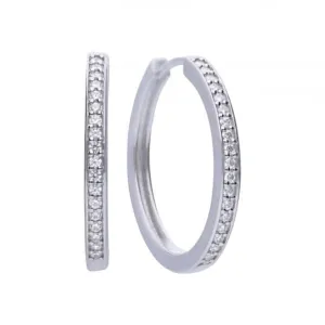 Diamonfire Silver White Zirconia Classical Creole Earrings E5605 Diamonfire Jewellery