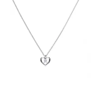 Diamonfire Silver White Zirconia Open Heart Pendant P4637 Diamonfire Jewellery