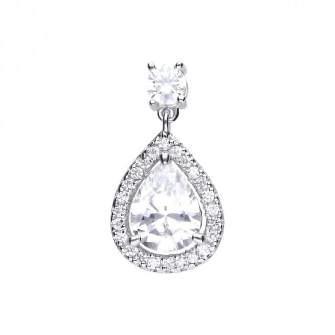 Diamonfire Silver White Zirconia Oval Pendant P4623 Diamonfire Jewellery