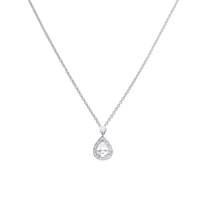 Diamonfire Silver White Zirconia Oval Pendant P4623 Diamonfire Jewellery