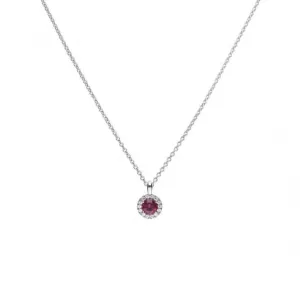 Diamonfire Silver White Zirconia Red Pendant P4625 Diamonfire Jewellery