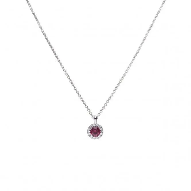 Diamonfire Silver White Zirconia Red Pendant P4625 Diamonfire Jewellery