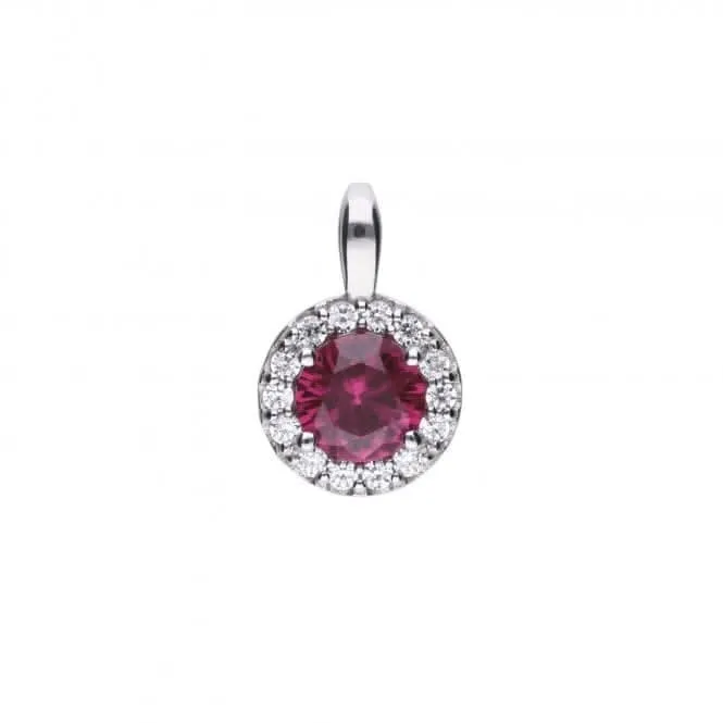 Diamonfire Silver White Zirconia Red Pendant P4625 Diamonfire Jewellery