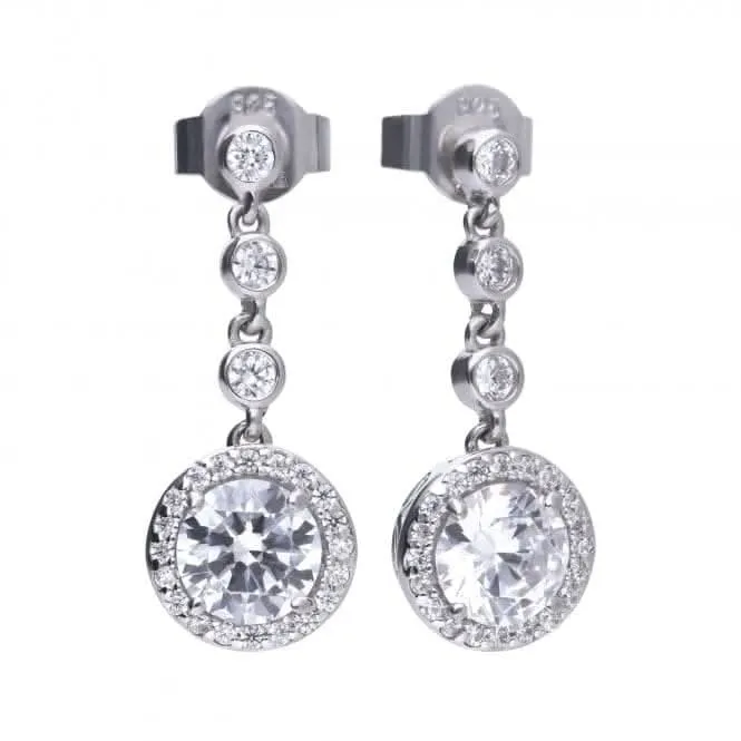 Diamonfire Silver White Zirconia Round Earrings E5588 Diamonfire Jewellery