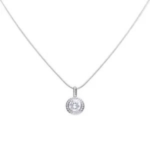 Diamonfire Silver White Zirconia Round Pendant P4618 Diamonfire Jewellery