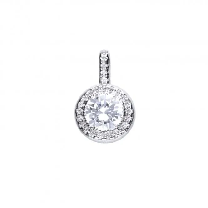 Diamonfire Silver White Zirconia Round Pendant P4618 Diamonfire Jewellery
