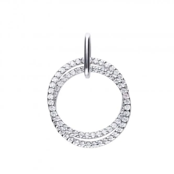 Diamonfire Silver White Zirconia Round Pendant P4636 Diamonfire Jewellery