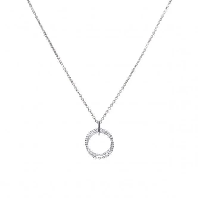 Diamonfire Silver White Zirconia Round Pendant P4636 Diamonfire Jewellery