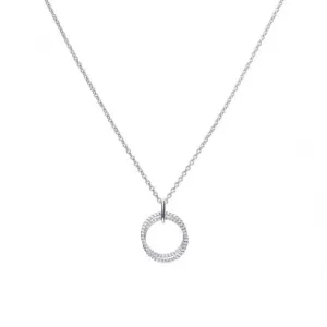 Diamonfire Silver White Zirconia Round Pendant P4636 Diamonfire Jewellery