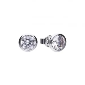 Diamonfire Silver White Zirconia Solitaire Earrings E5620 Diamonfire Jewellery