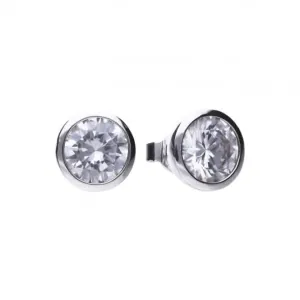 Diamonfire Silver White Zirconia Solitaire Earrings E5622 Diamonfire Jewellery