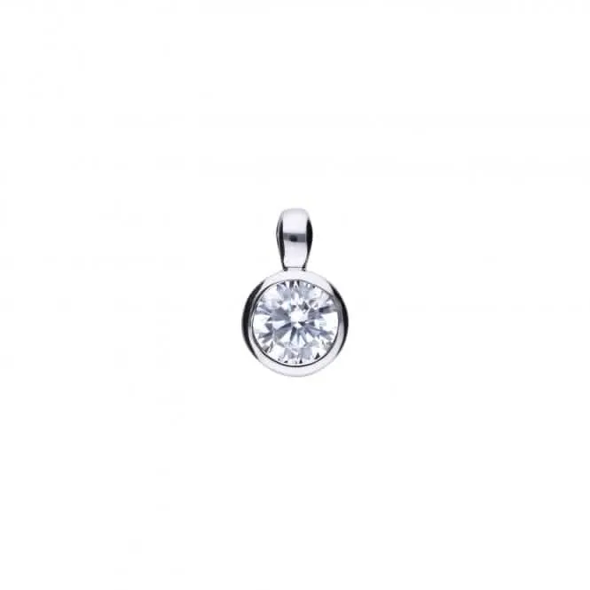 Diamonfire Silver White Zirconia Solitaire Pendant P4641 Diamonfire Jewellery